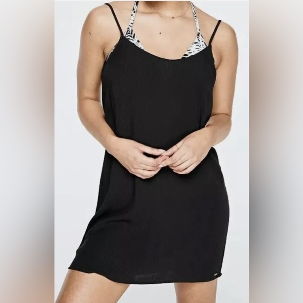 Victoria Secret PINK Slip Dress Viscose Beach Cover Up. Size L. Color is Black.